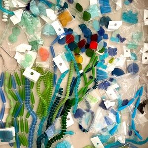 Jewelry Making Lot of Hundreds of Bead Cultured Sea Glass All shapes and sizes